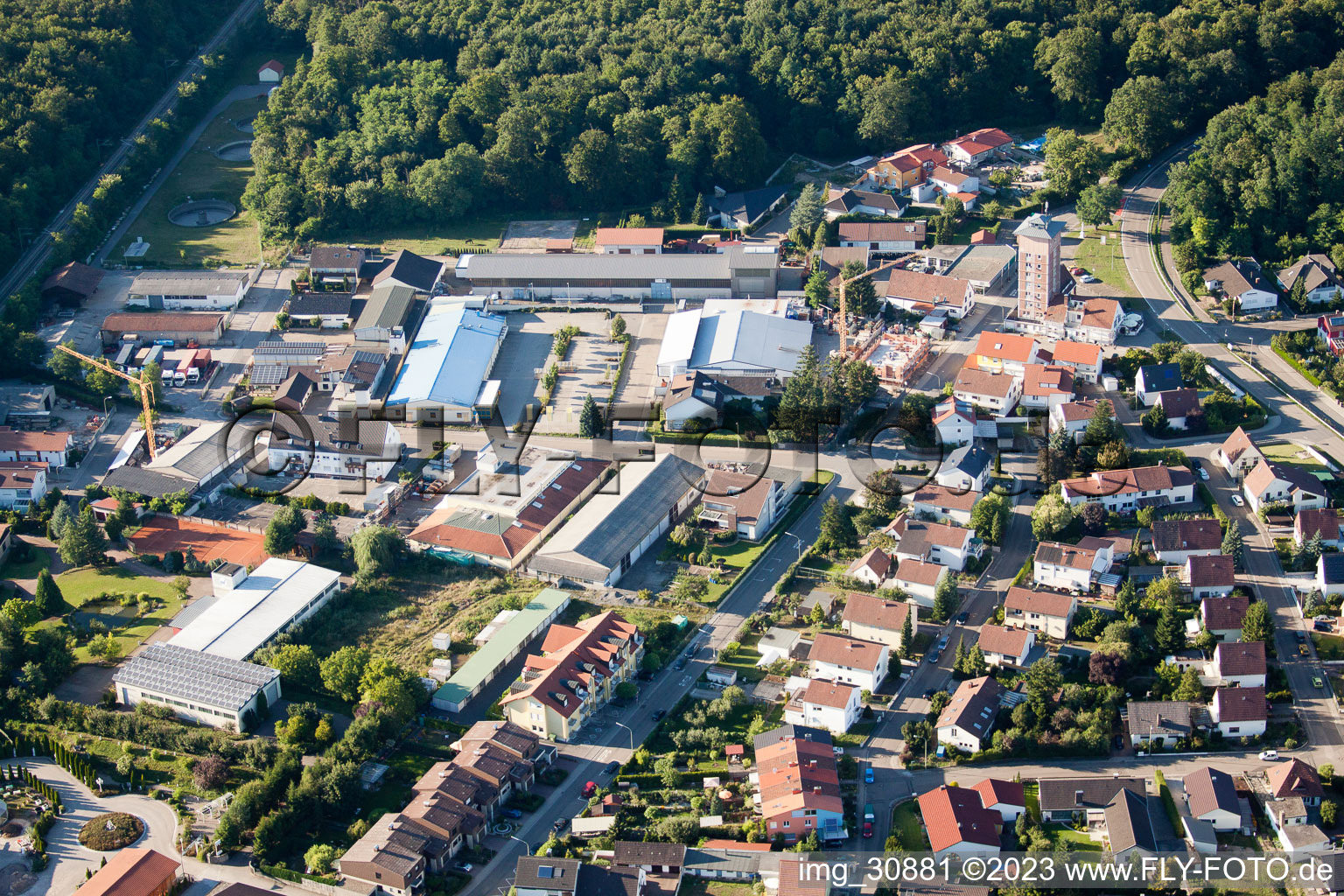 Lower Buchstr in Jockgrim in the state Rhineland-Palatinate, Germany out of the air