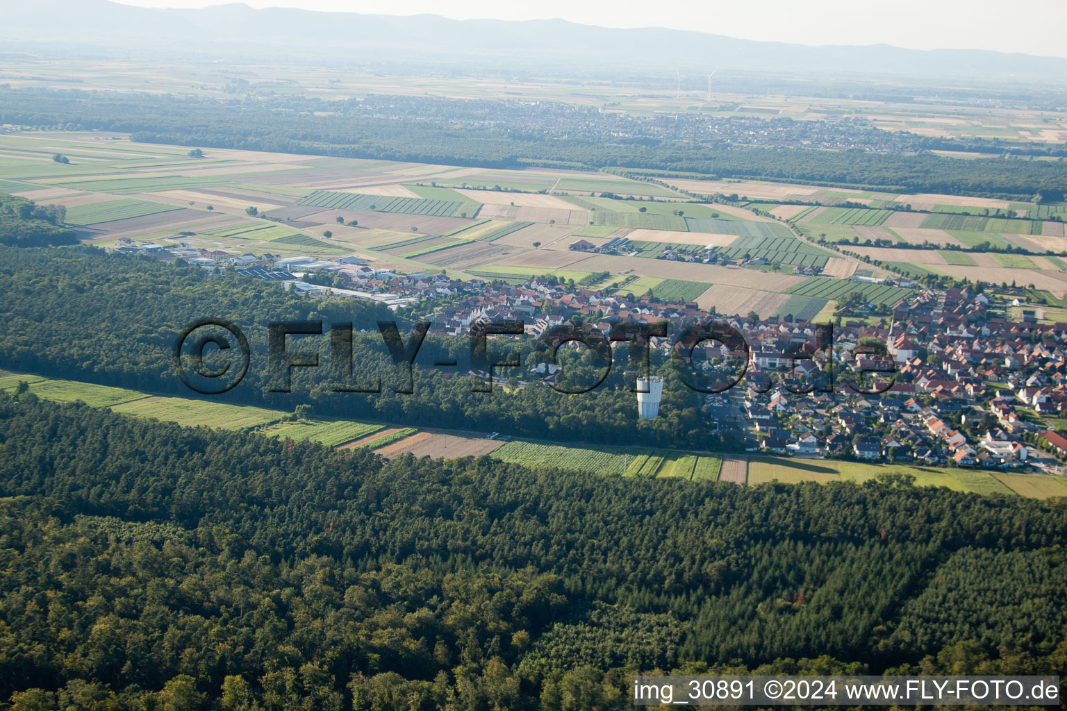 Aerial photograpy of From the south in Hatzenbühl in the state Rhineland-Palatinate, Germany