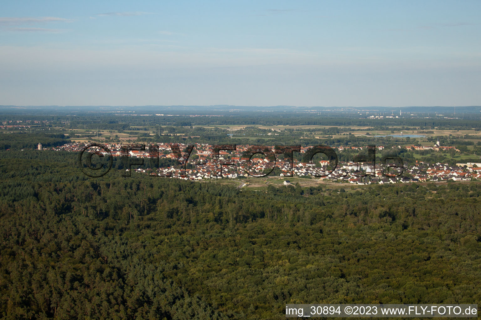 Jockgrim in the state Rhineland-Palatinate, Germany out of the air