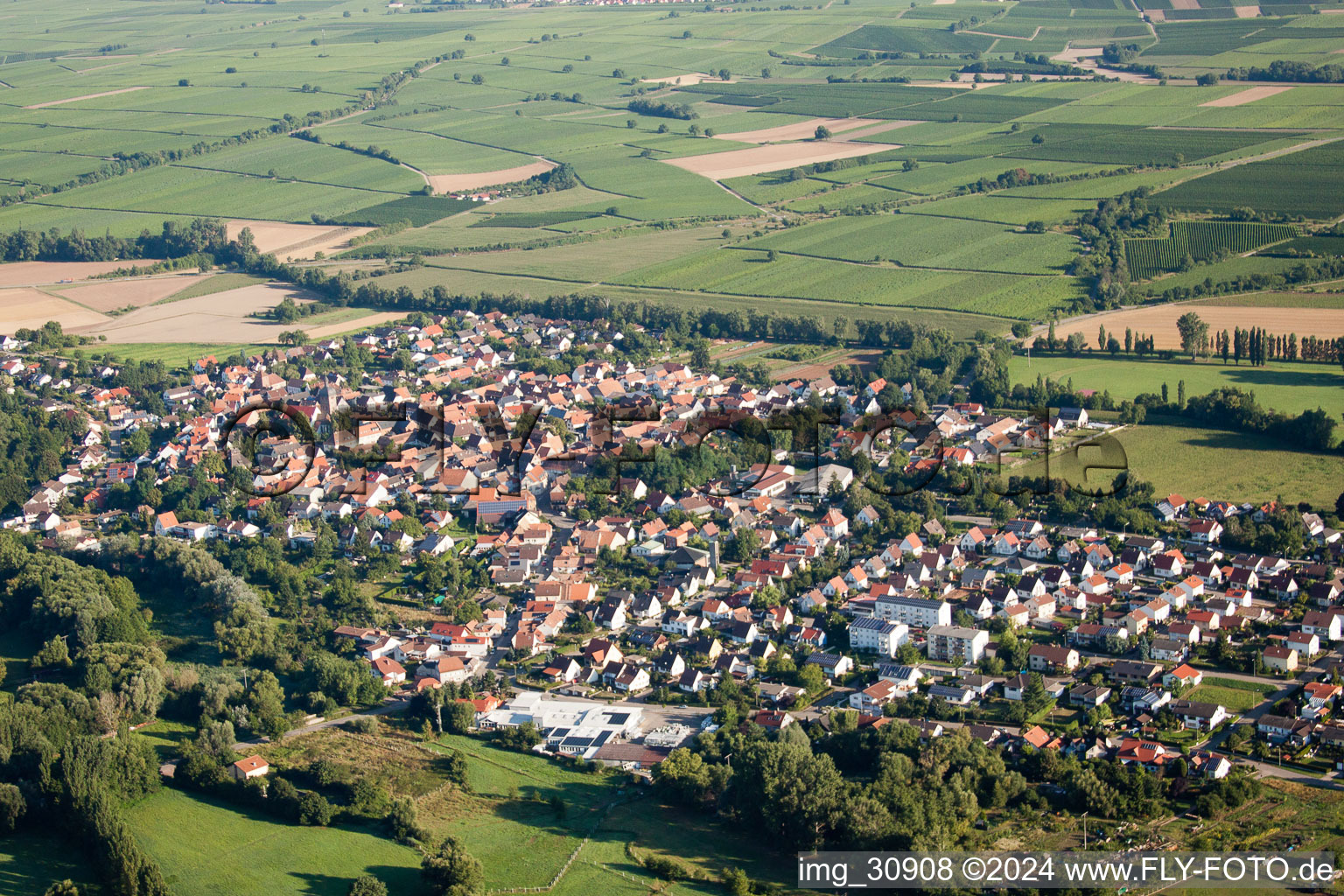 From the south in Rohrbach in the state Rhineland-Palatinate, Germany