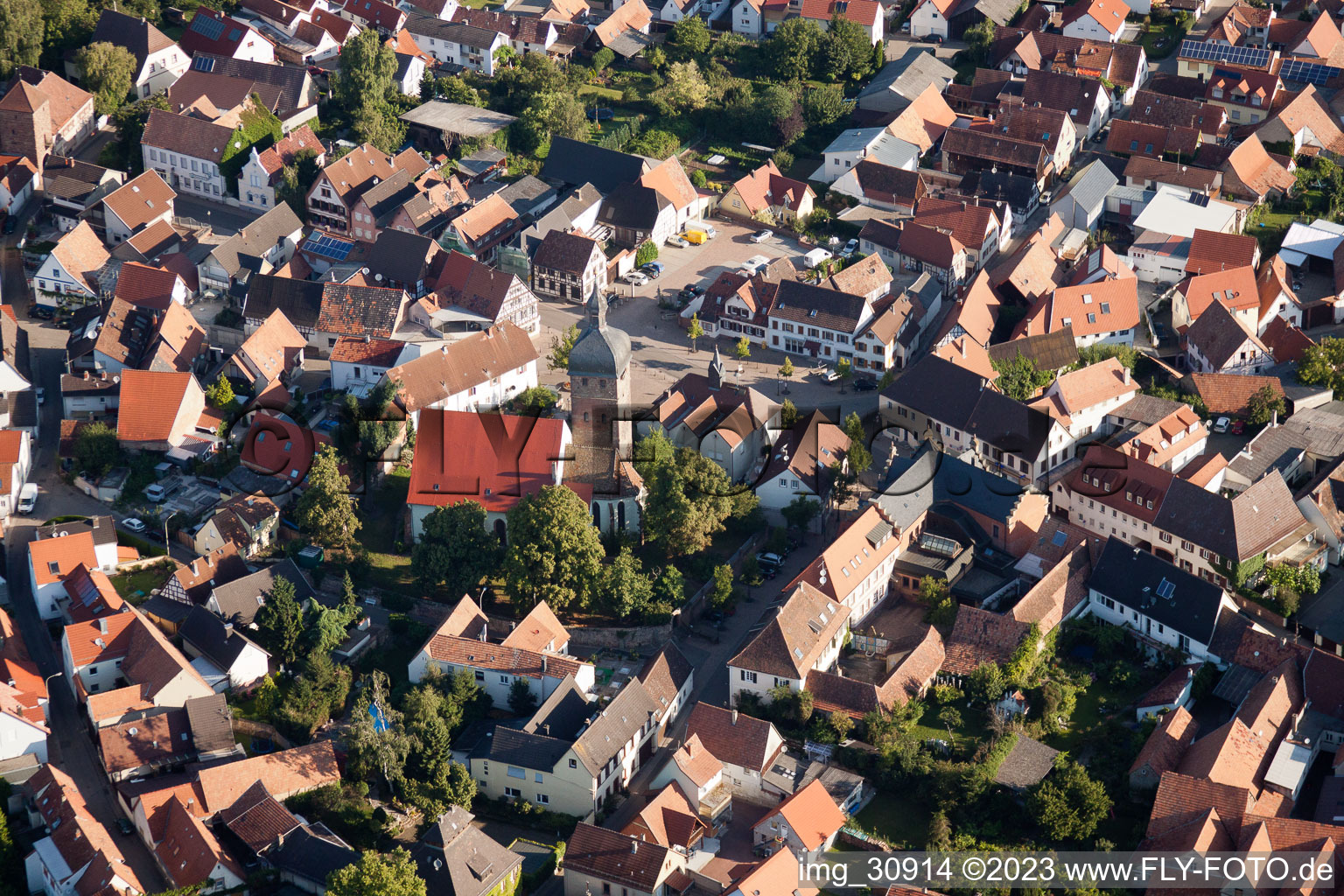 District Billigheim in Billigheim-Ingenheim in the state Rhineland-Palatinate, Germany out of the air