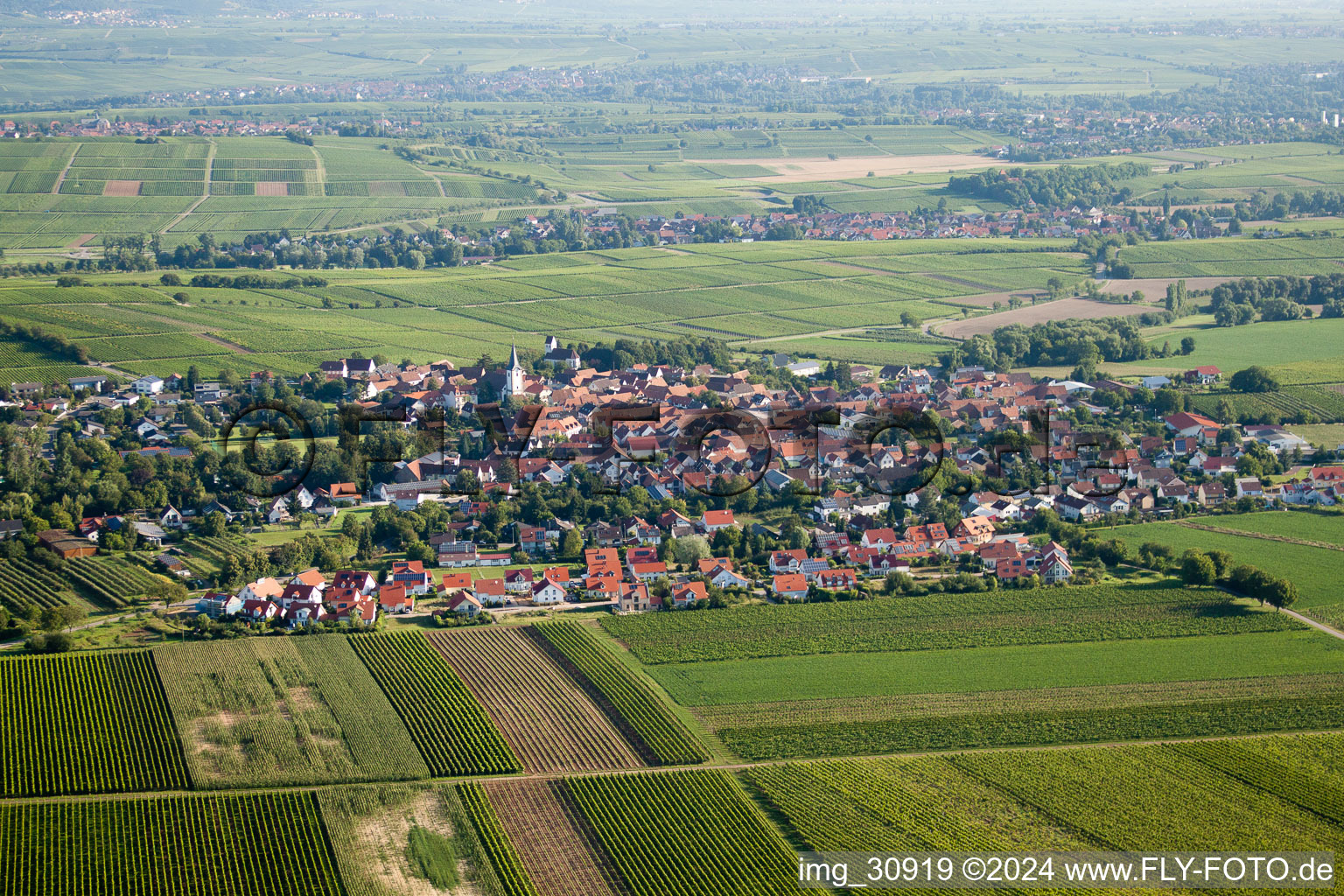 From the south in the district Mörzheim in Landau in der Pfalz in the state Rhineland-Palatinate, Germany