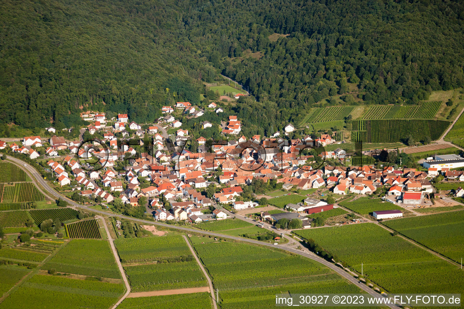 Aerial photograpy of Eschbach in the state Rhineland-Palatinate, Germany