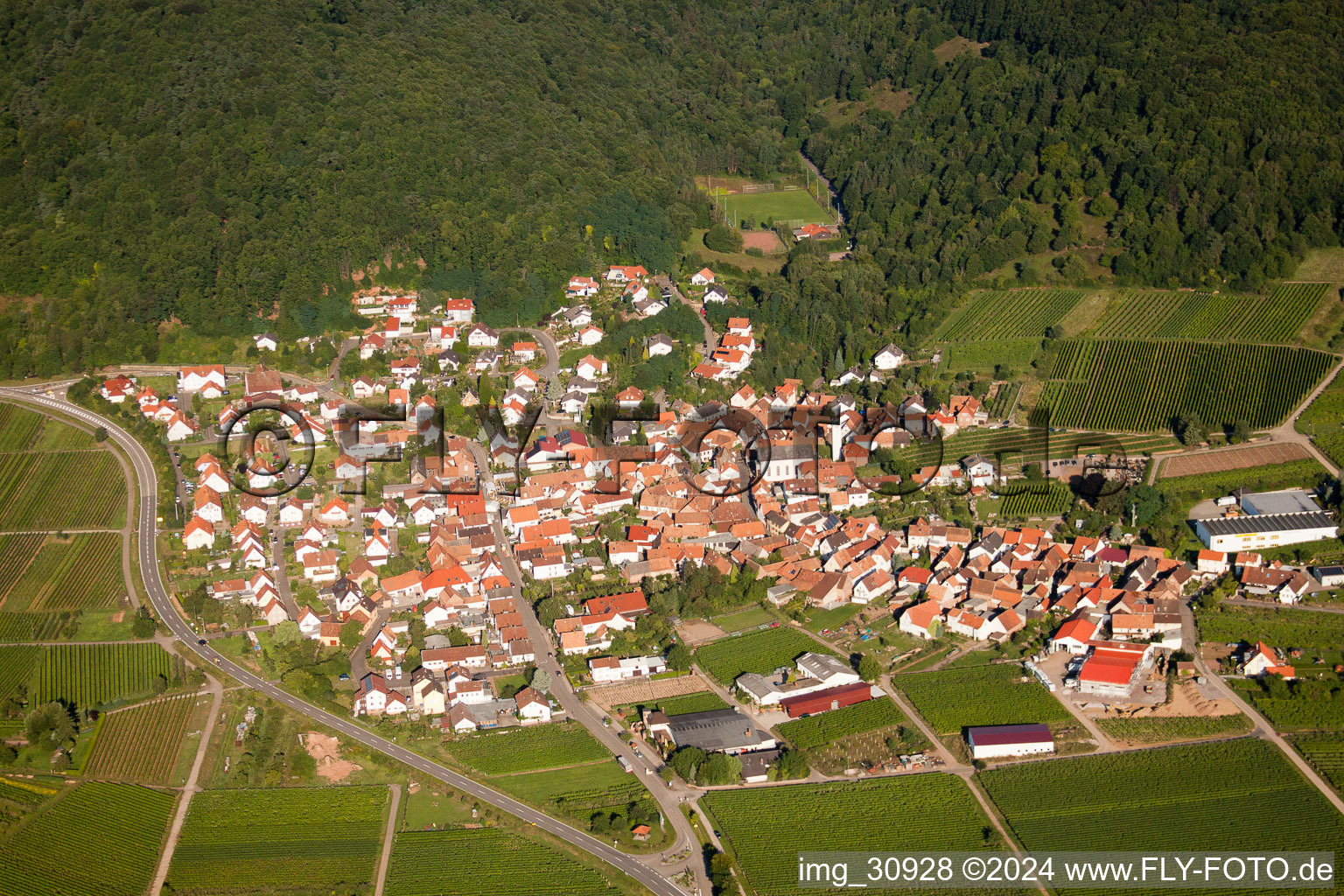 Aerial photograpy of Eschbach in the state Rhineland-Palatinate, Germany