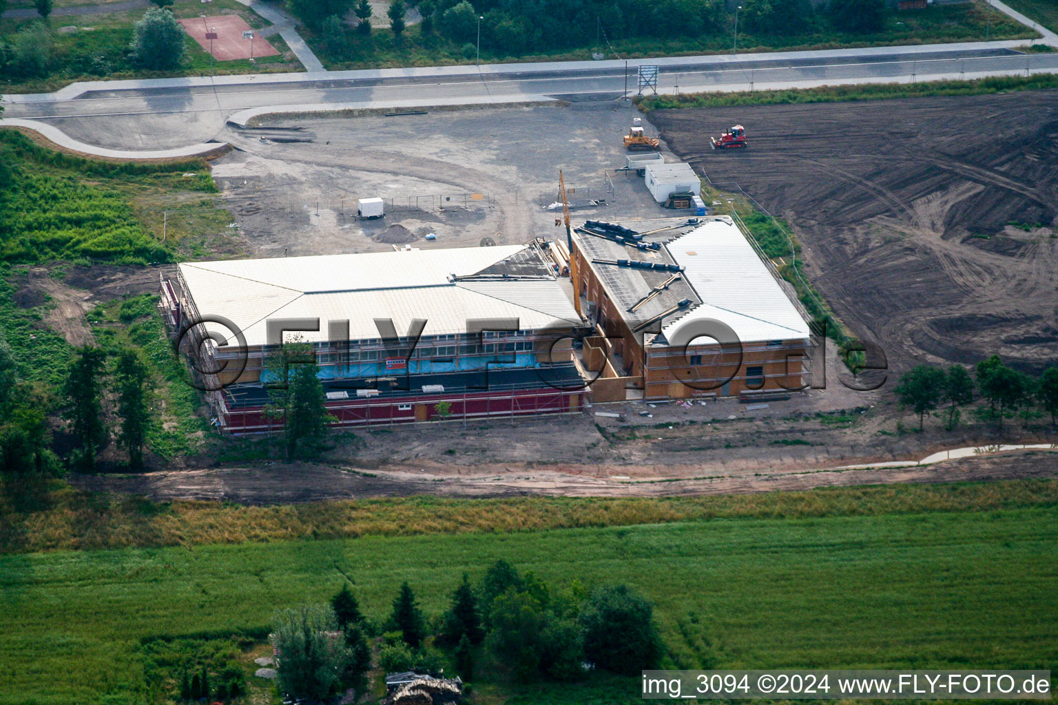 Oblique view of Multipurpose hall in Kandel in the state Rhineland-Palatinate, Germany