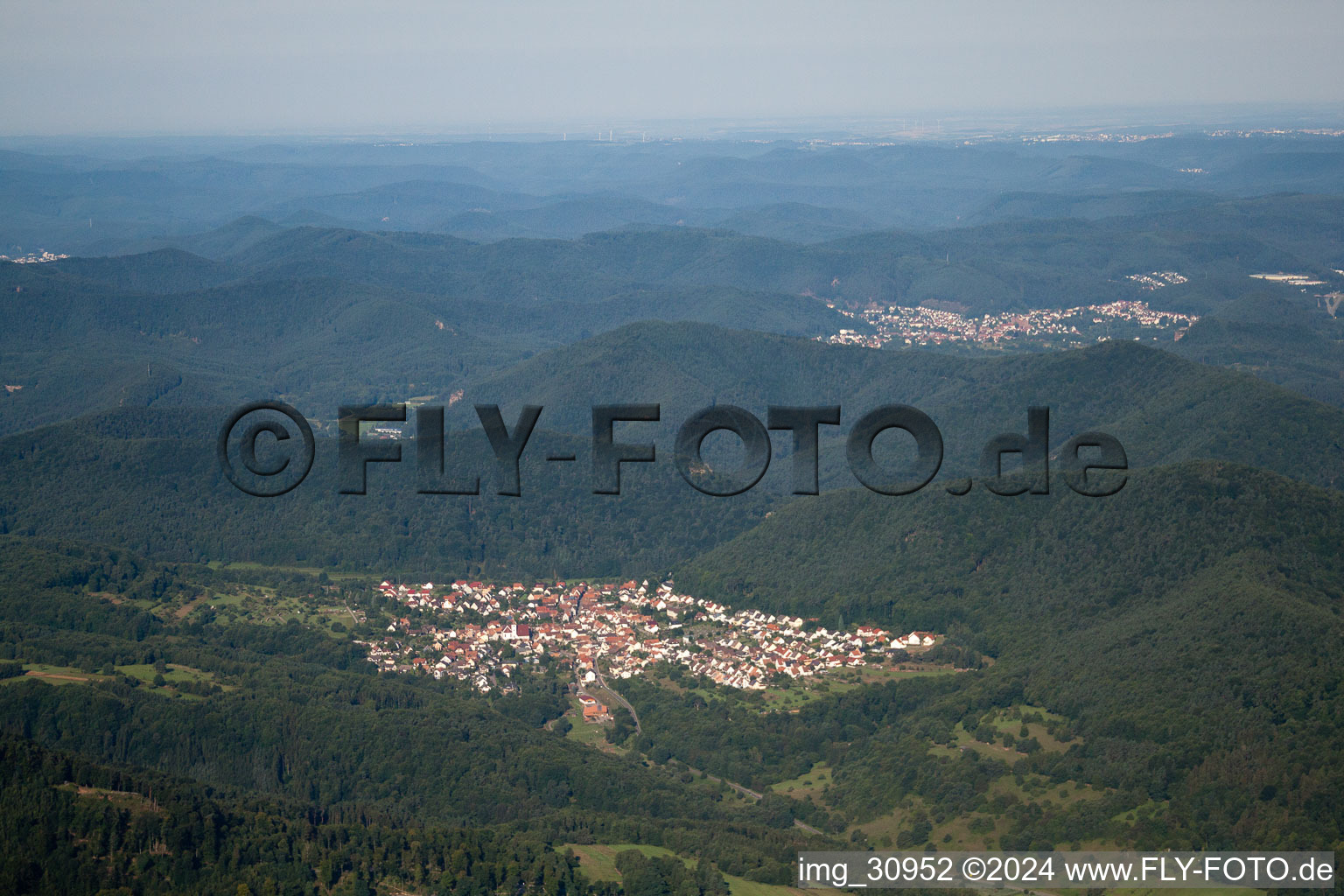 Bird's eye view of Wernersberg in the state Rhineland-Palatinate, Germany