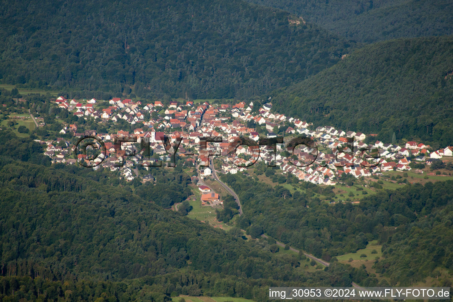 From the west in Wernersberg in the state Rhineland-Palatinate, Germany