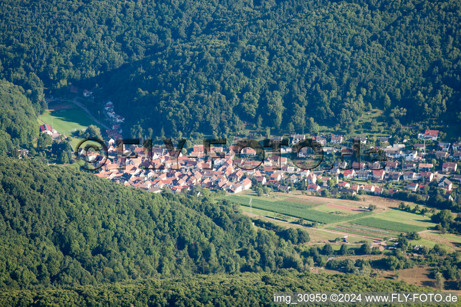 Gräfenhausen from the south in Annweiler am Trifels in the state Rhineland-Palatinate, Germany