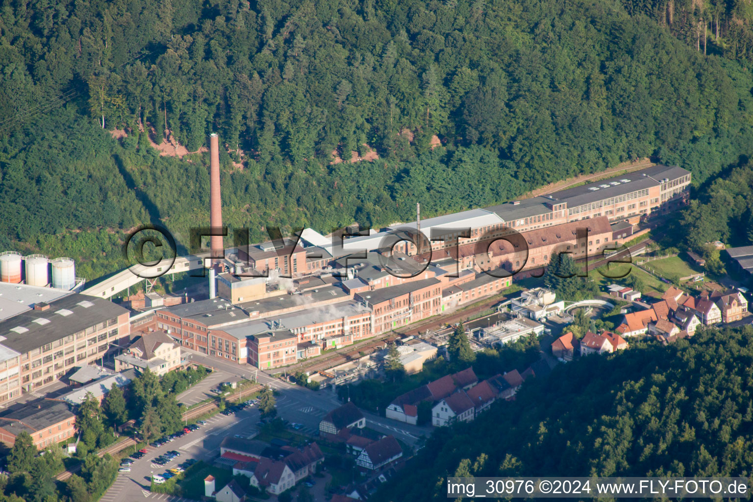 Kartonfabrik Buchmann GmbH in the district Sarnstall in Annweiler am Trifels in the state Rhineland-Palatinate, Germany out of the air