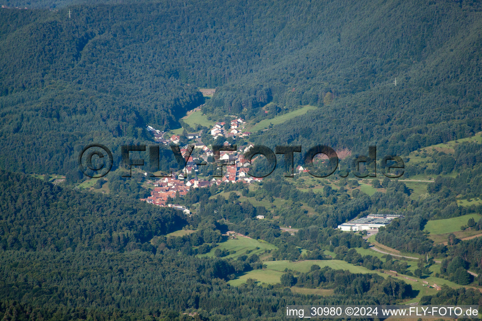 Völkersweiler in the state Rhineland-Palatinate, Germany from the plane