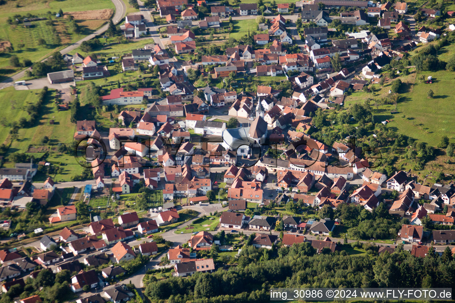 Aerial view of Gosserweiler-Stein in the district Gossersweiler in Gossersweiler-Stein in the state Rhineland-Palatinate, Germany