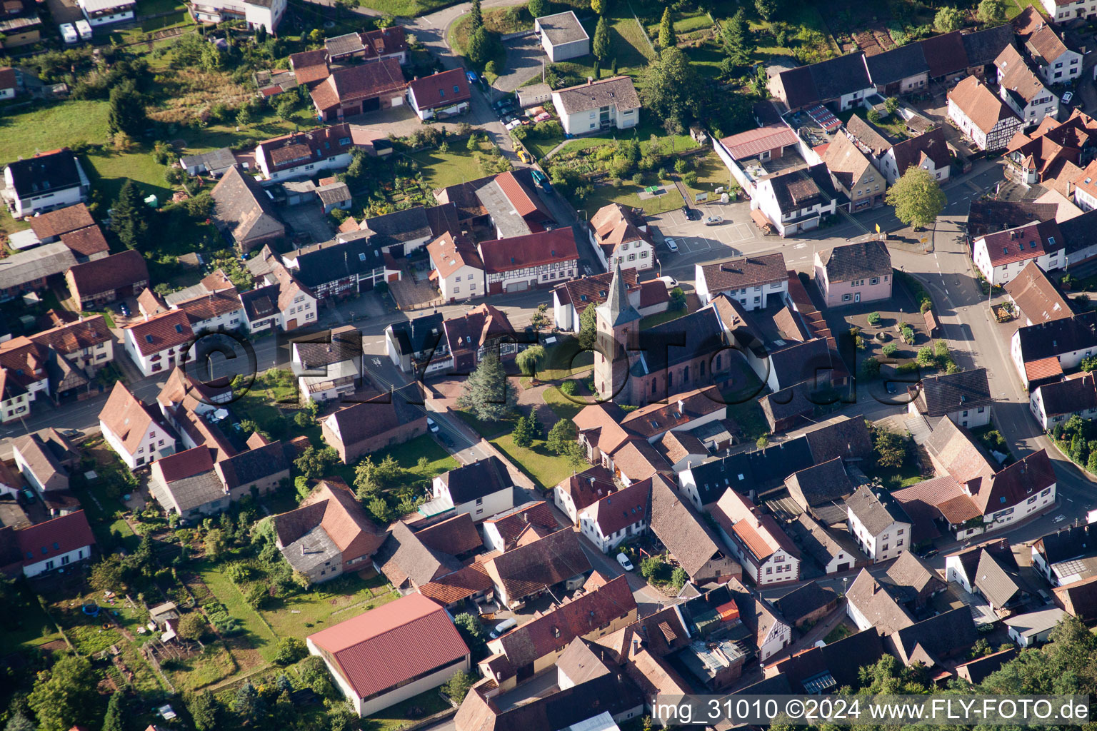 Vorderweidenthal in the state Rhineland-Palatinate, Germany from the plane