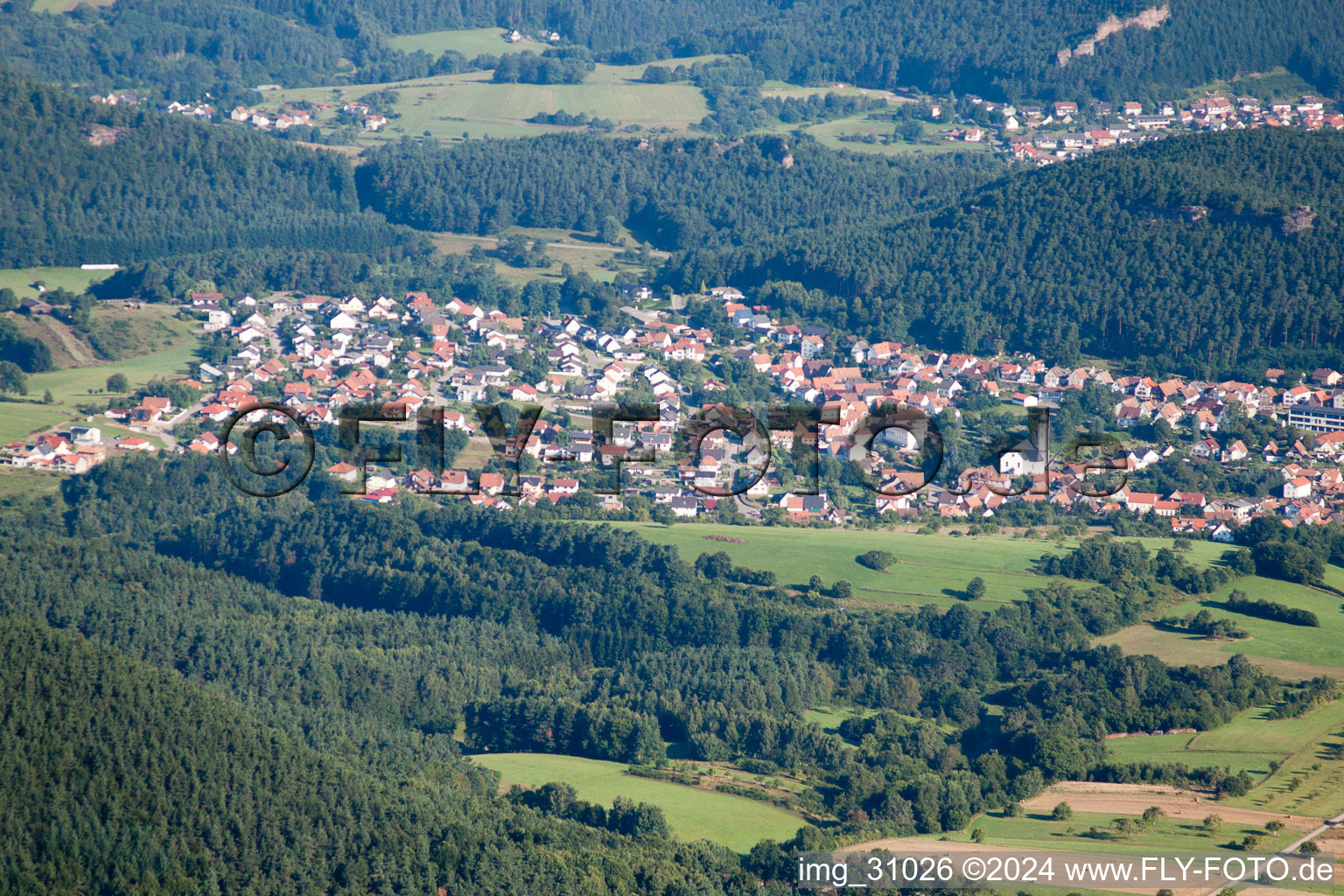 From the south in Vorderweidenthal in the state Rhineland-Palatinate, Germany