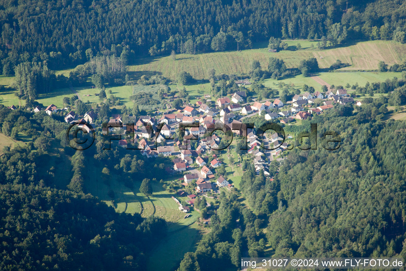 From the north in Niederschlettenbach in the state Rhineland-Palatinate, Germany