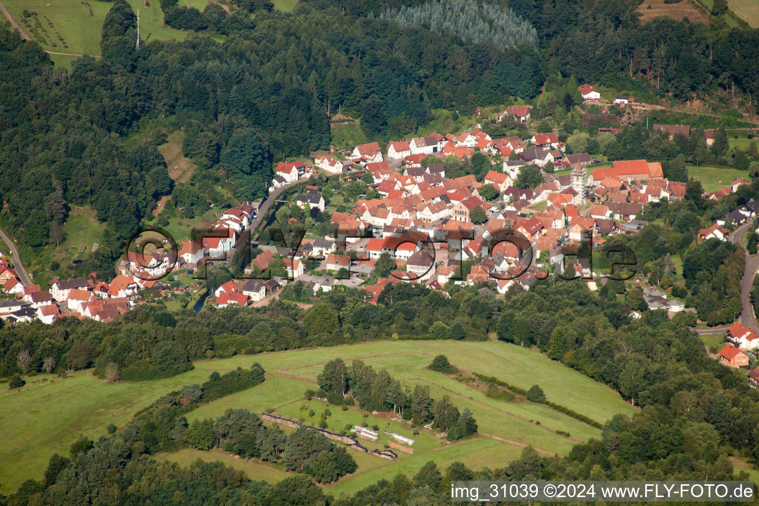 From the east in Bundenthal in the state Rhineland-Palatinate, Germany