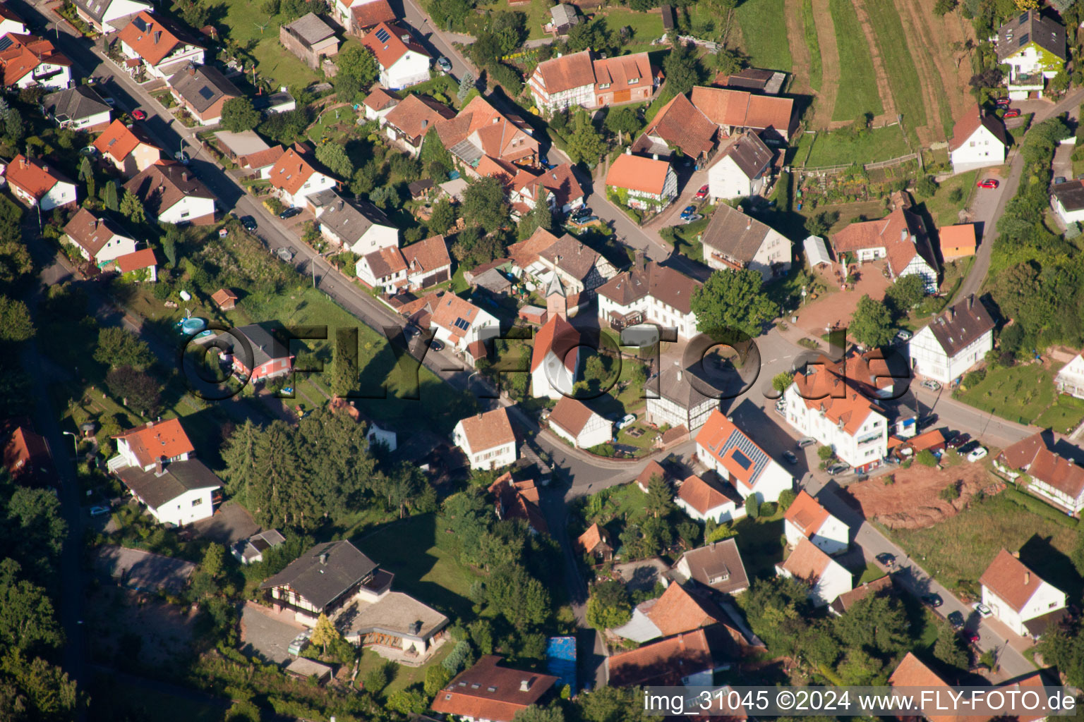 Nothweiler in the state Rhineland-Palatinate, Germany from the plane