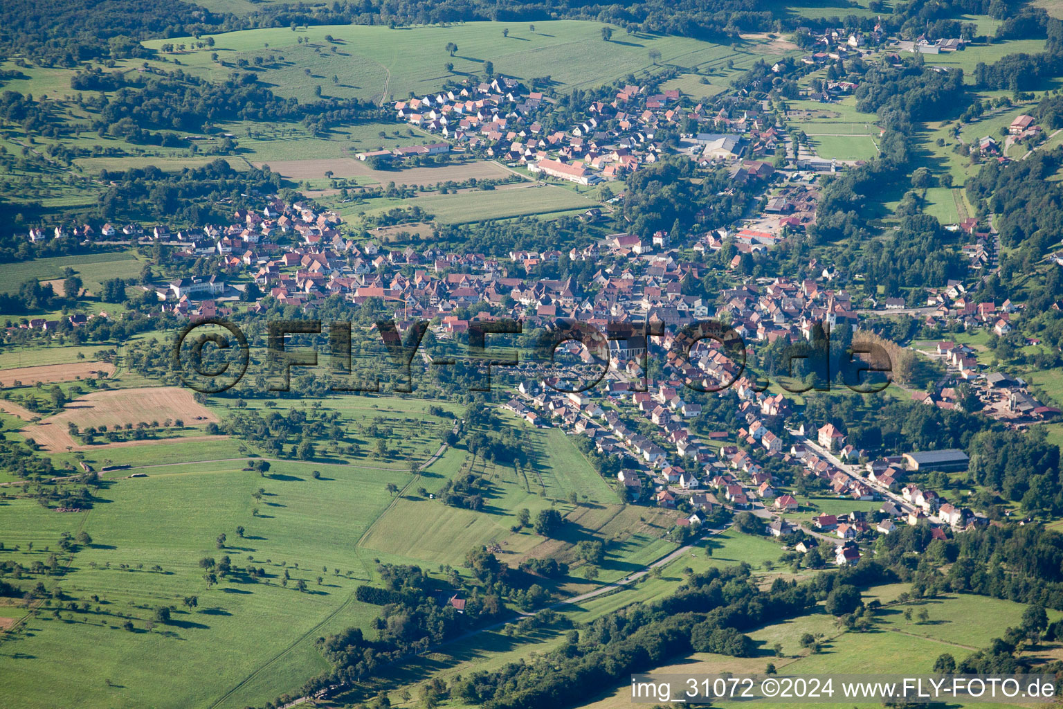 Drone image of Lembach in the state Bas-Rhin, France