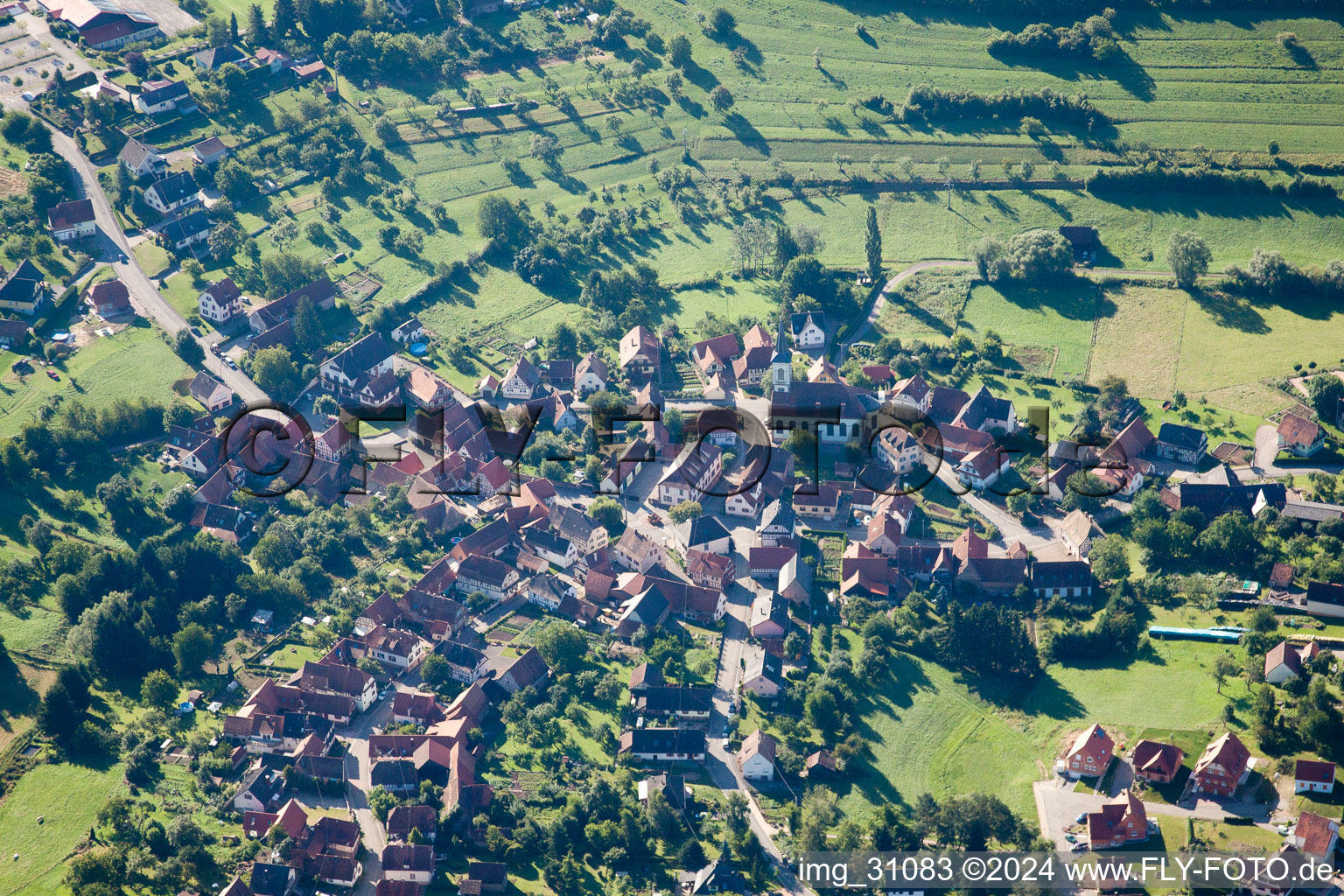 Wingen in the state Bas-Rhin, France viewn from the air