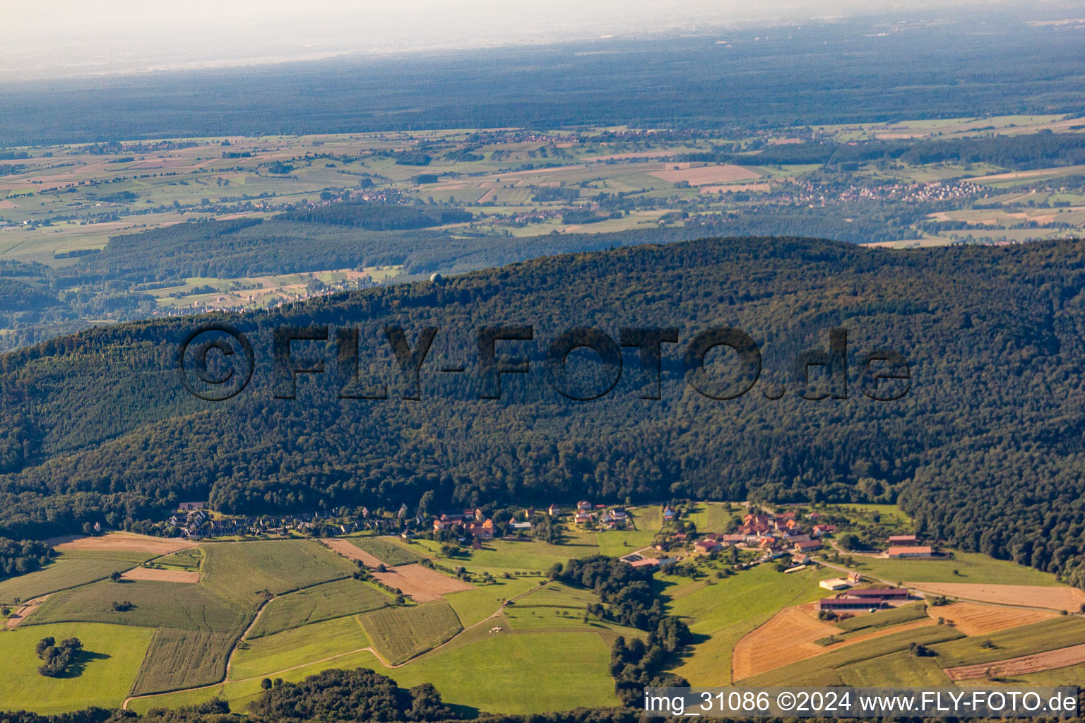 Drone image of Wingen in the state Bas-Rhin, France