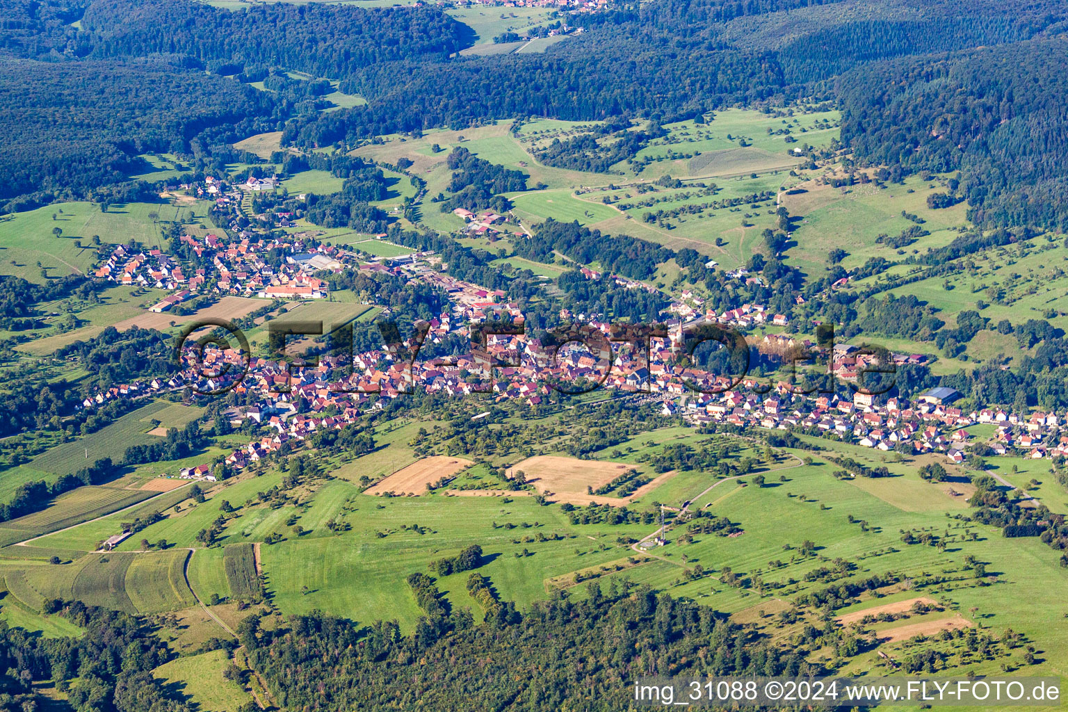 Wingen in the state Bas-Rhin, France from the drone perspective