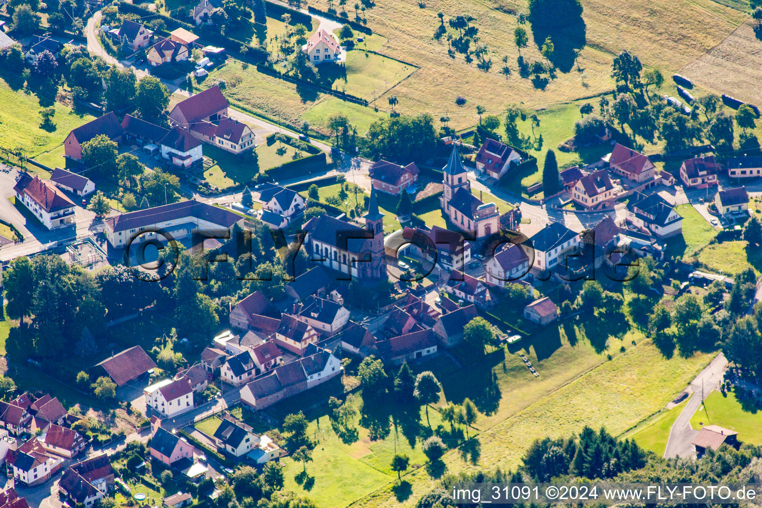 Oblique view of Climbach in the state Bas-Rhin, France