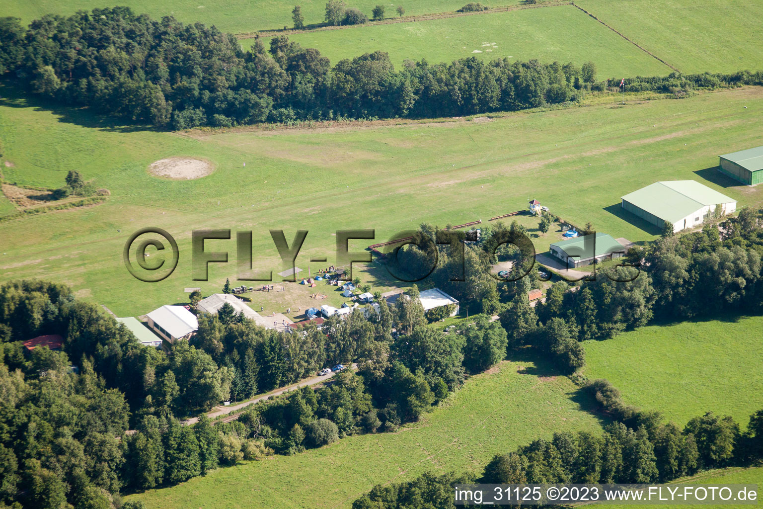 Aerial photograpy of Airfield in Schweighofen in the state Rhineland-Palatinate, Germany