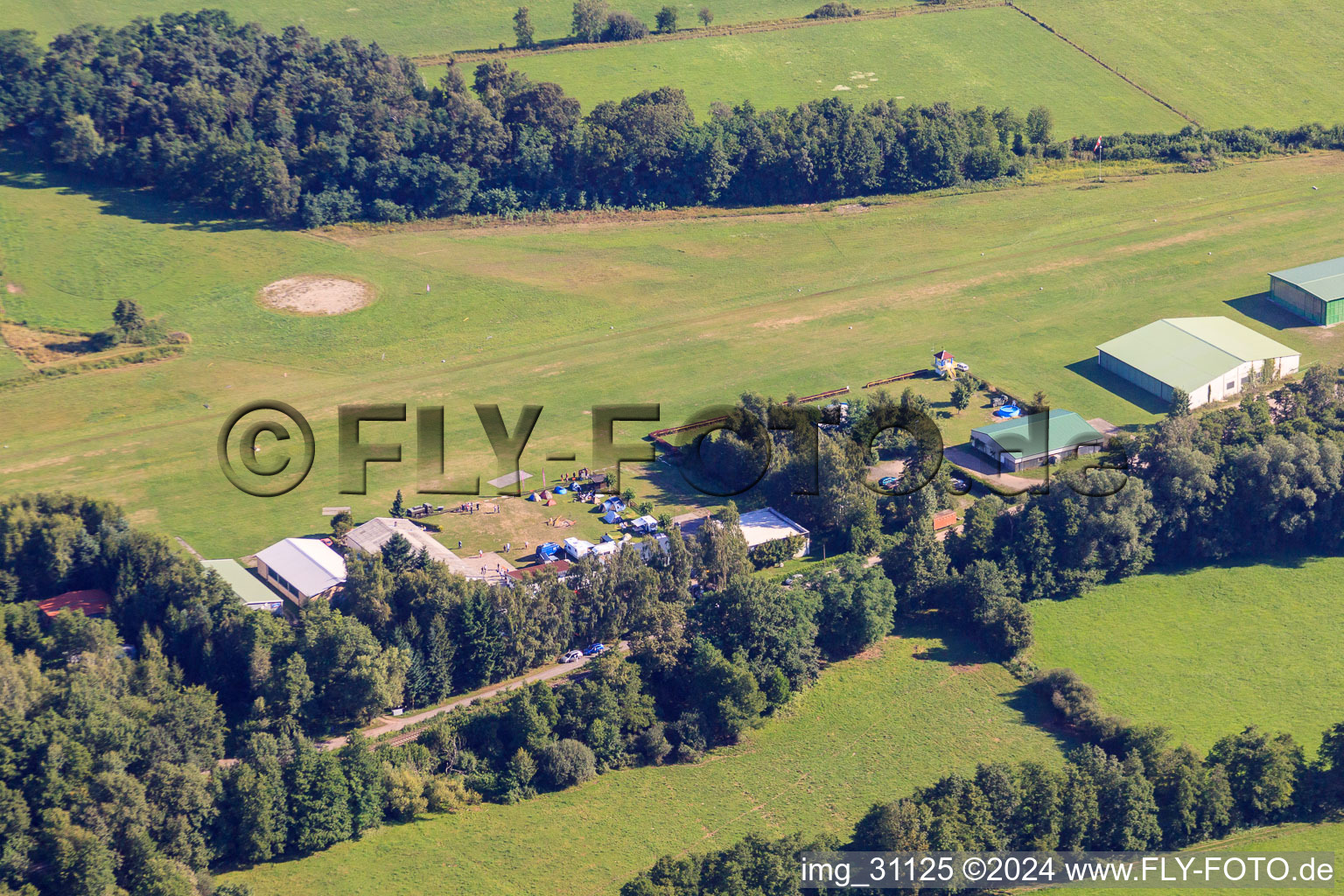 Aerial photograpy of Airport in Schweighofen in the state Rhineland-Palatinate, Germany