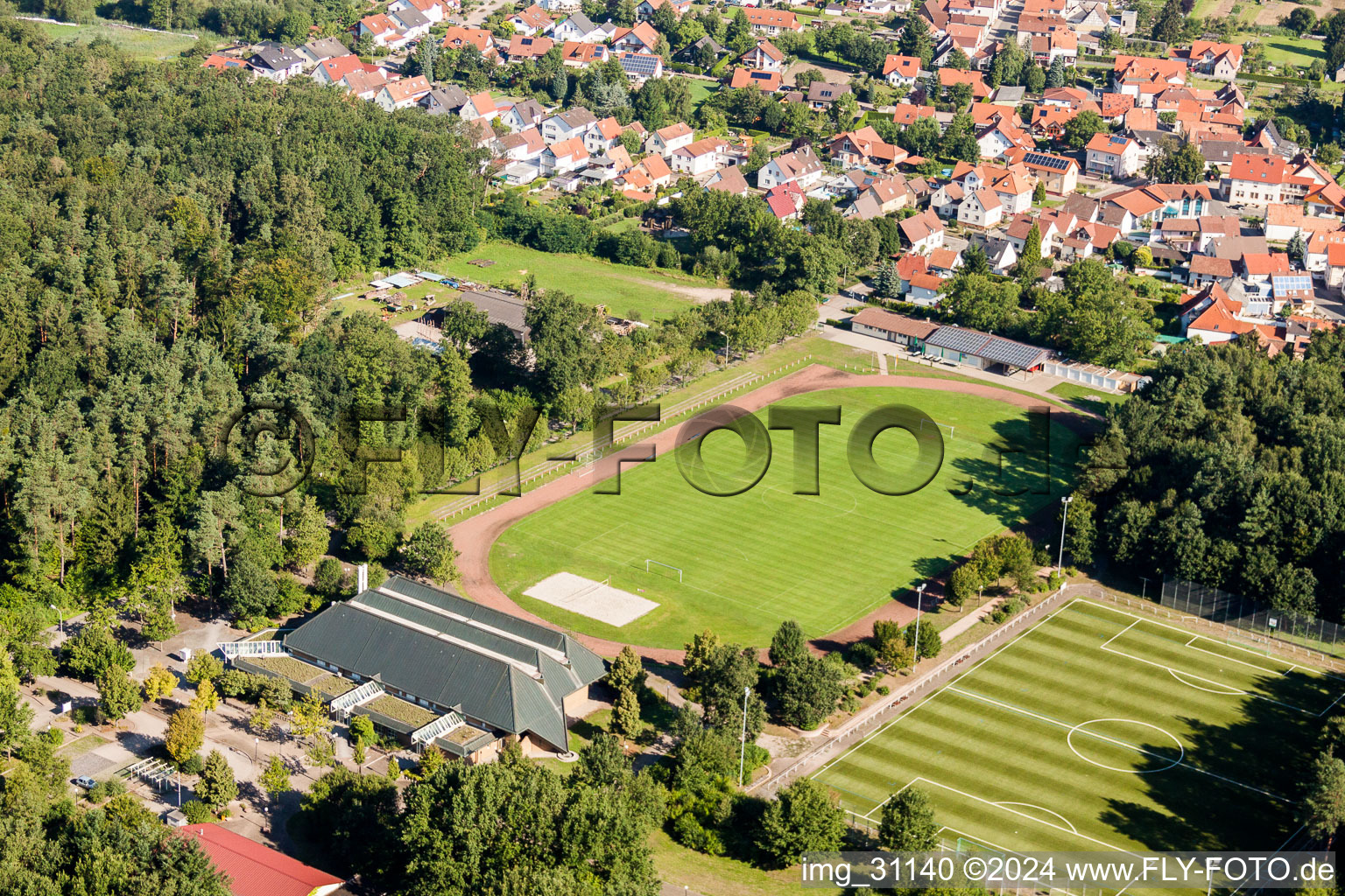 Sports grounds and football pitch TUS 08 Schaidt in the district Schaidt in Woerth am Rhein in the state Rhineland-Palatinate, Germany