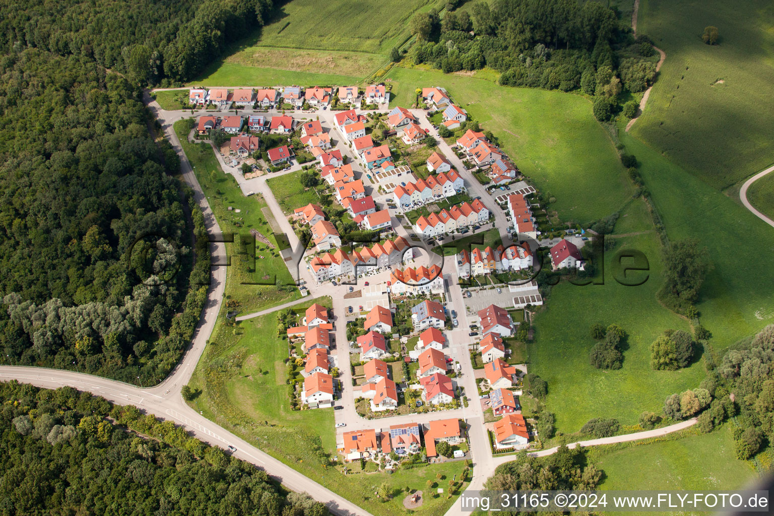 New development area Im Schnabel in Wörth am Rhein in the state Rhineland-Palatinate, Germany