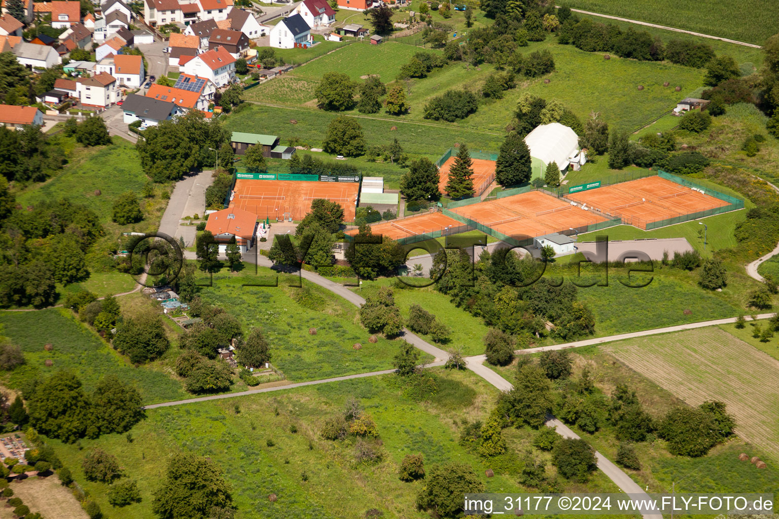 Tennis club in the district Maximiliansau in Wörth am Rhein in the state Rhineland-Palatinate, Germany