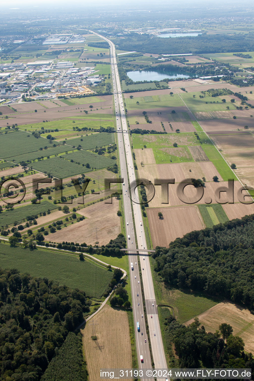 A5 to S in Malsch in the state Baden-Wuerttemberg, Germany