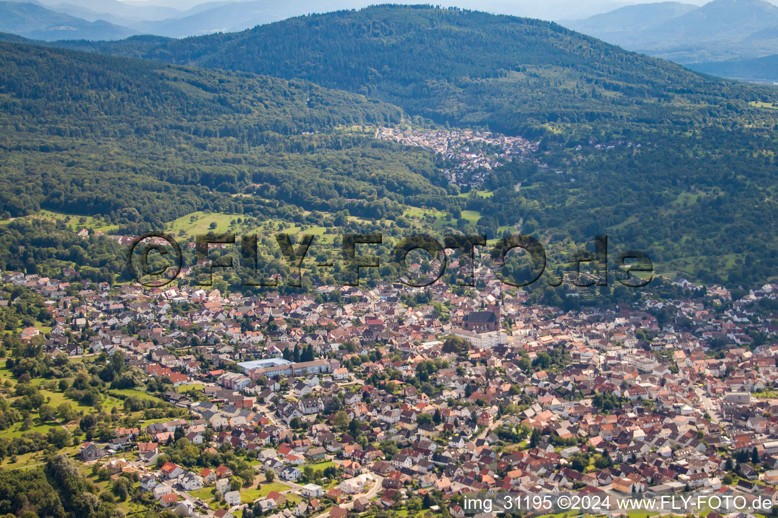 Bird's eye view of Malsch in the state Baden-Wuerttemberg, Germany