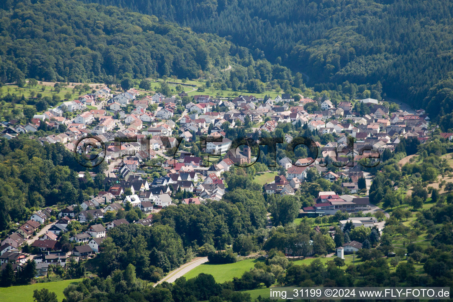 From the south in the district Sulzbach in Malsch in the state Baden-Wuerttemberg, Germany