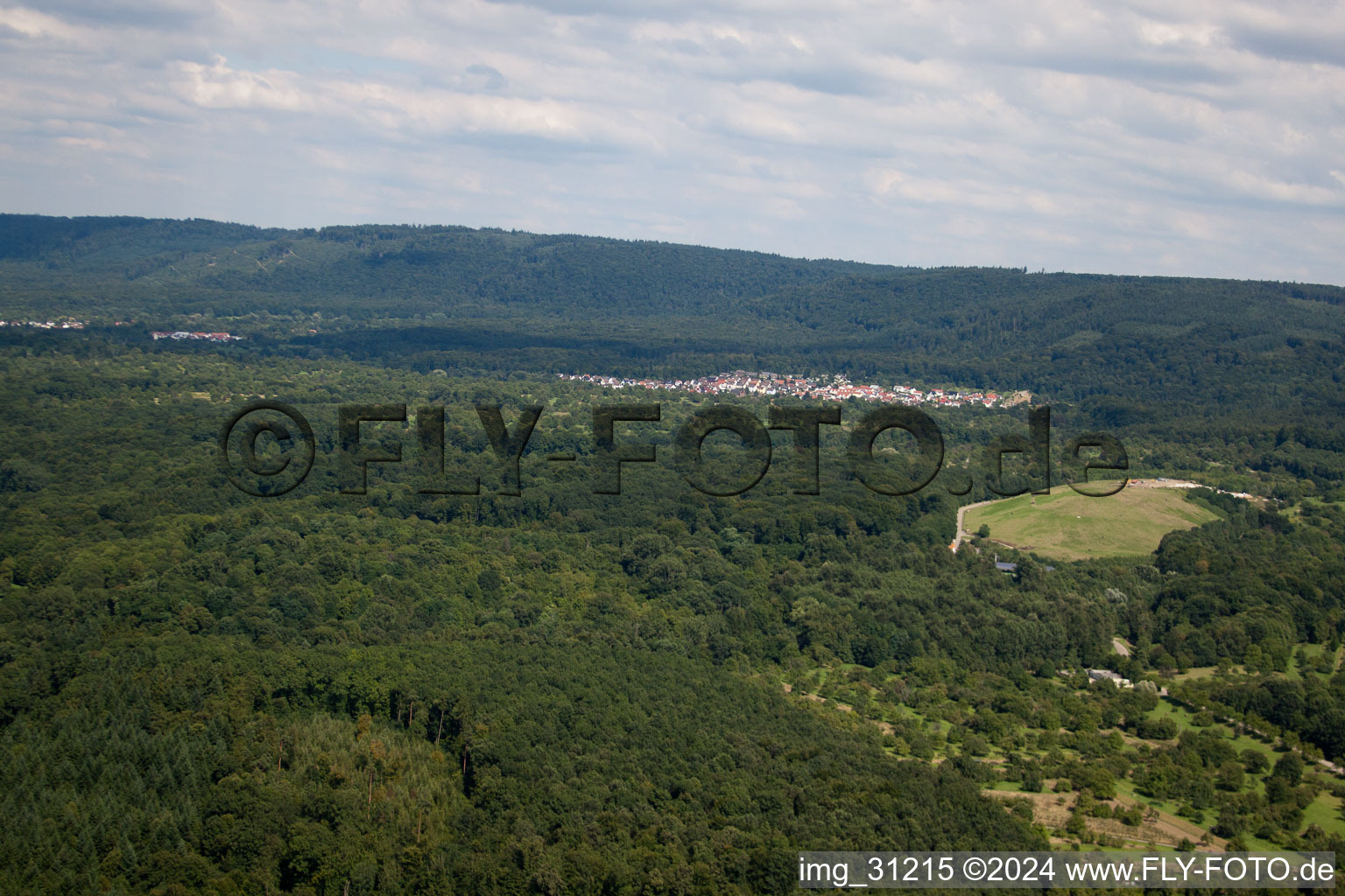 From the south in the district Waldprechtsweier in Malsch in the state Baden-Wuerttemberg, Germany