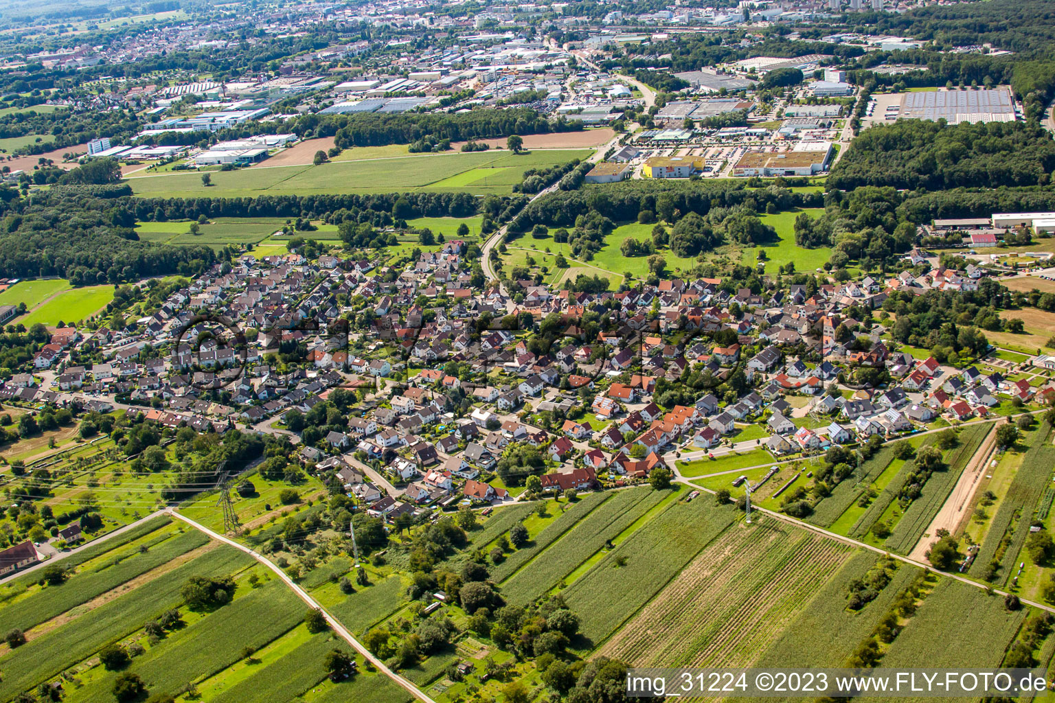 From the east in the district Rauental in Rastatt in the state Baden-Wuerttemberg, Germany