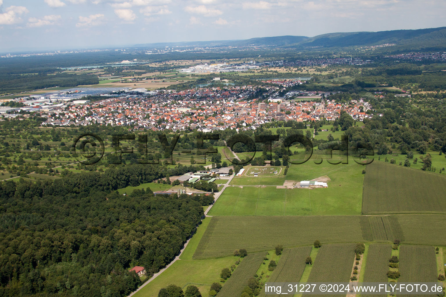 From the south in Muggensturm in the state Baden-Wuerttemberg, Germany