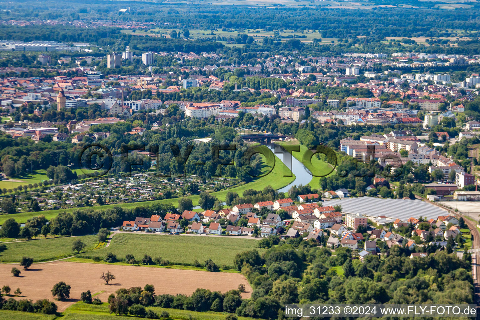 Beinle from the east in the district Niederbühl in Rastatt in the state Baden-Wuerttemberg, Germany