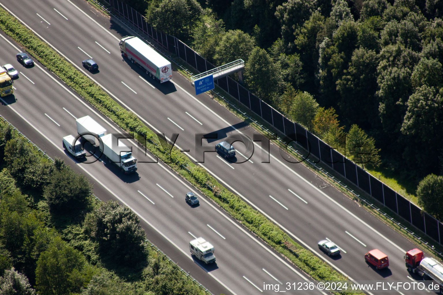 A5 at Rastatt in the district Niederbühl in Rastatt in the state Baden-Wuerttemberg, Germany