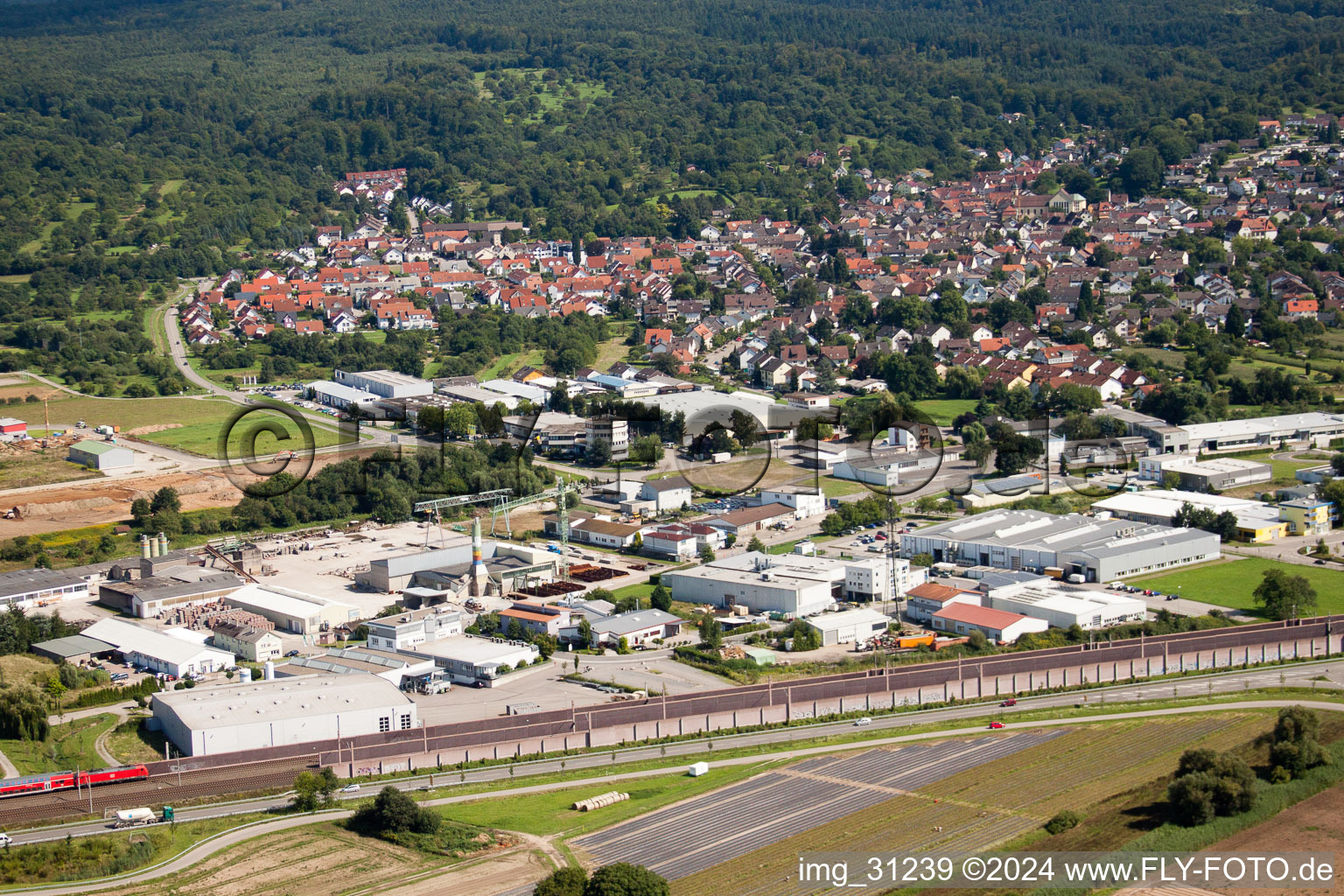 Commercial area in the district Haueneberstein in Baden-Baden in the state Baden-Wuerttemberg, Germany