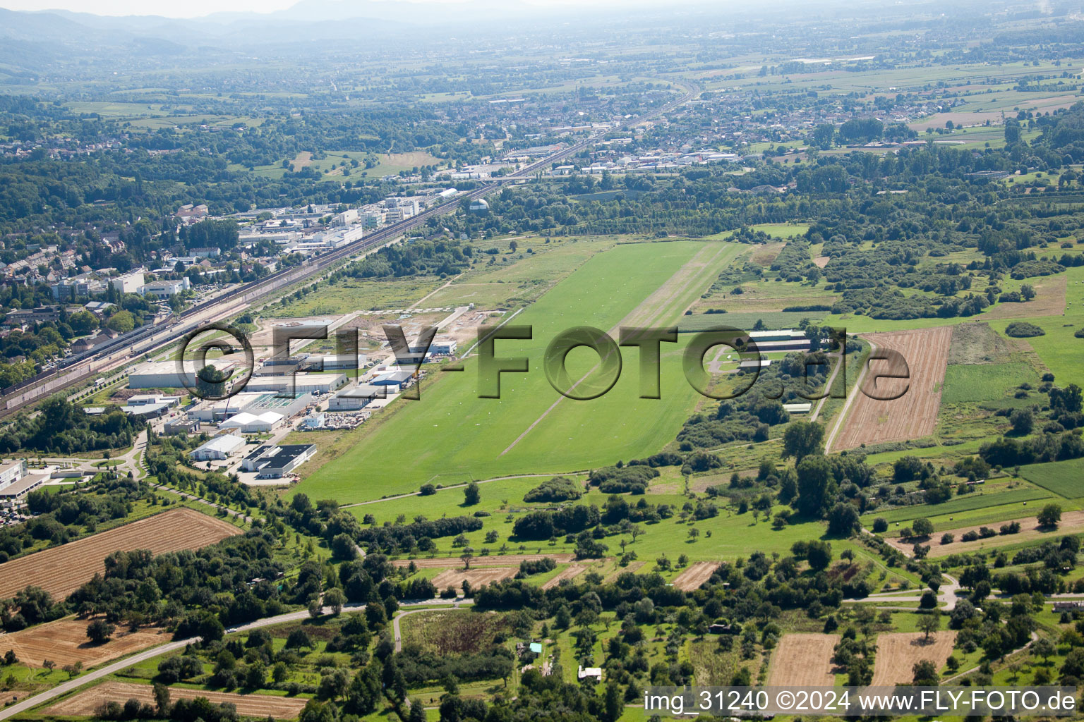 Gliding field on the airfield of Baden-Oos in the district Oos in Baden-Baden in the state Baden-Wurttemberg