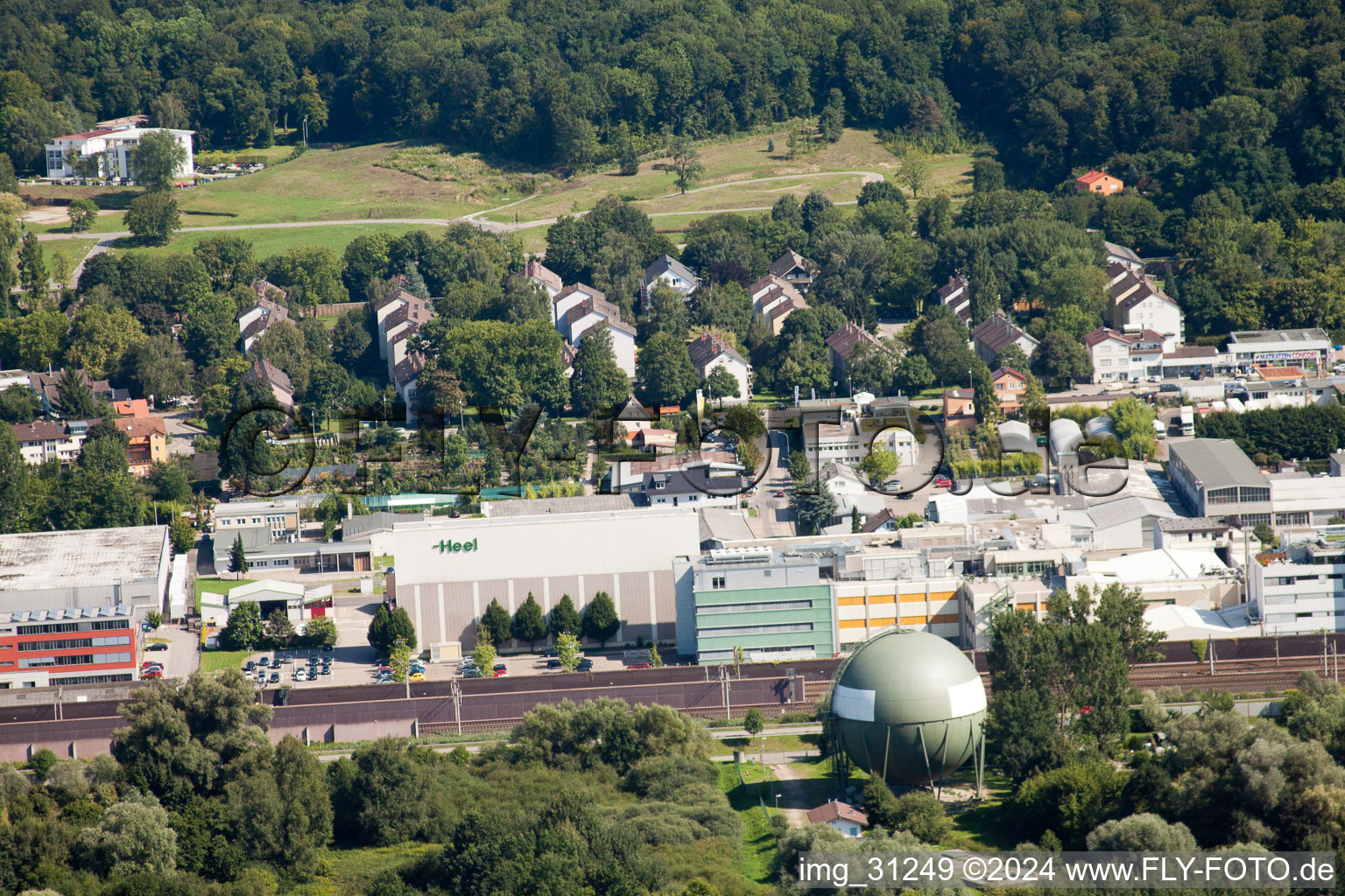 Aerial view of Biological remedies Heel in the district Oos in Baden-Baden in the state Baden-Wuerttemberg, Germany