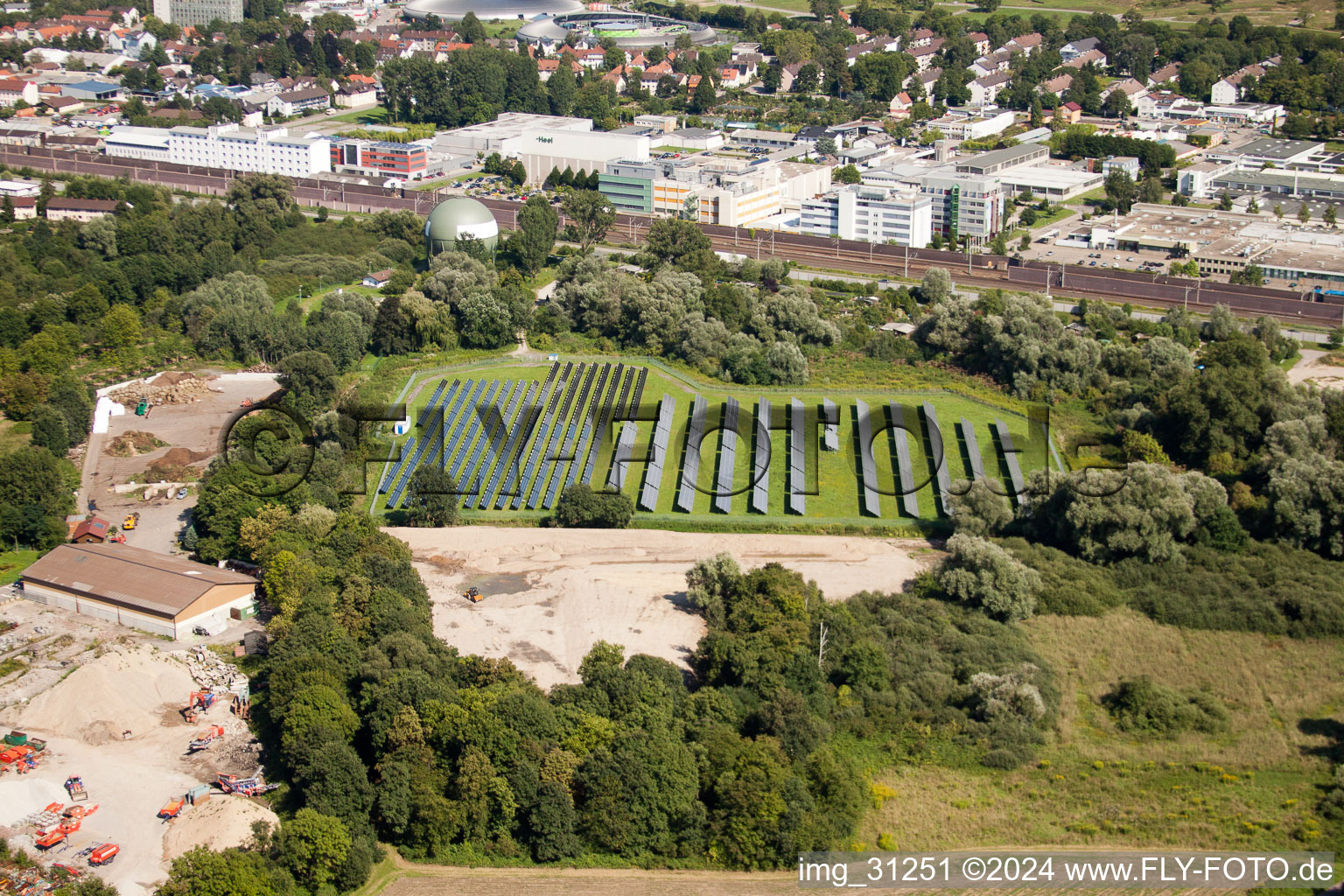 Photovoltaics in the district Oos in Baden-Baden in the state Baden-Wuerttemberg, Germany