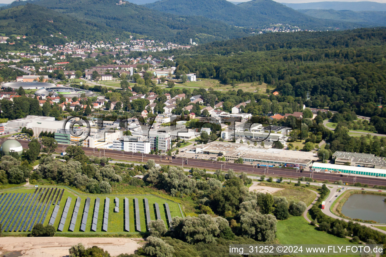 Aerial view of Baden-Oos, Biological Remedies Heel in the district Oos in Baden-Baden in the state Baden-Wuerttemberg, Germany