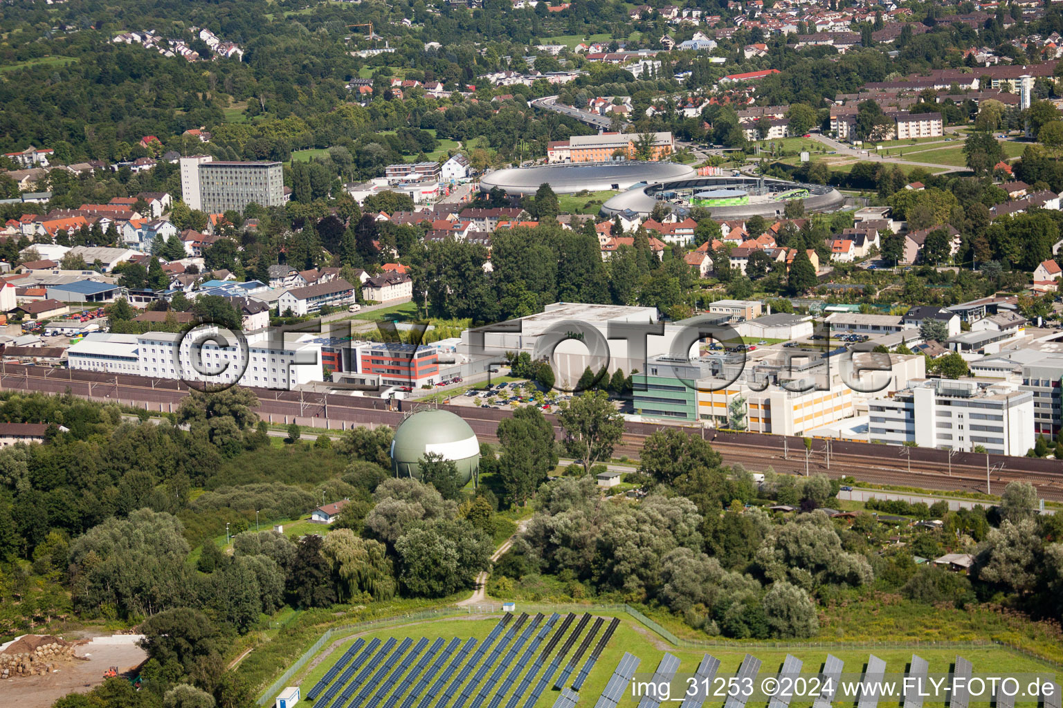 Aerial photograpy of Baden-Oos, Biological Remedies Heel in the district Oos in Baden-Baden in the state Baden-Wuerttemberg, Germany