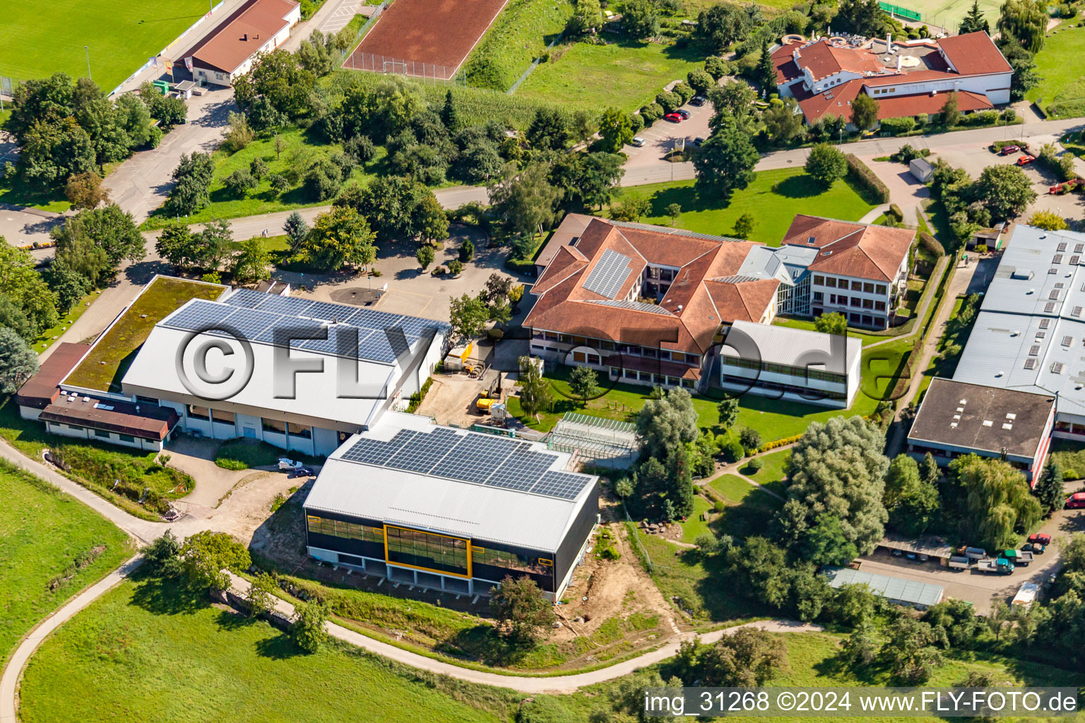 Building of the indoor arena Fremersberghalle in Sinzheim in the state Baden-Wurttemberg, Germany