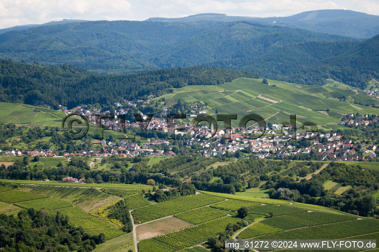 Oblique view of District Gallenbach in Baden-Baden in the state Baden-Wuerttemberg, Germany