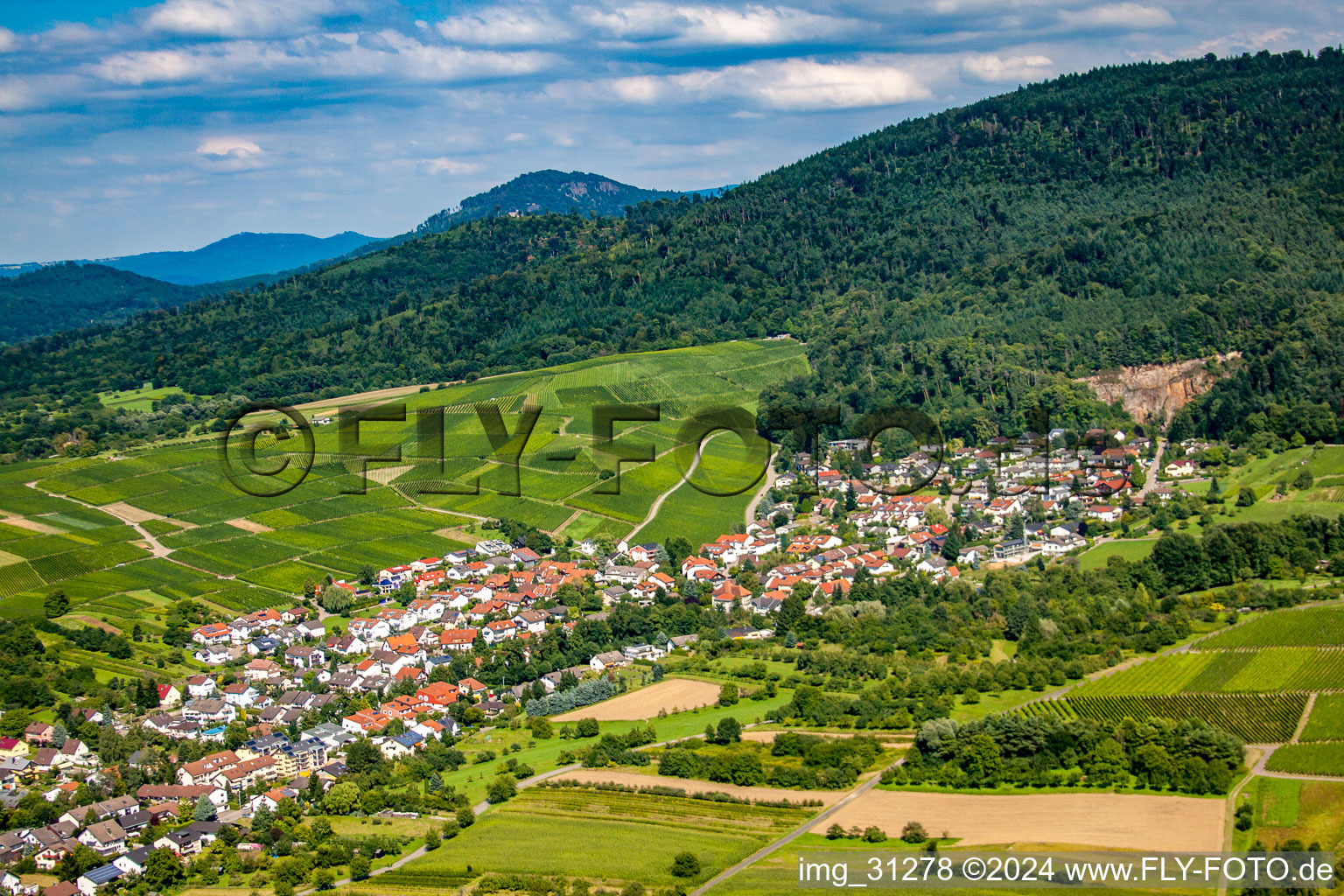 Vormberg from the south in Sinzheim in the state Baden-Wuerttemberg, Germany