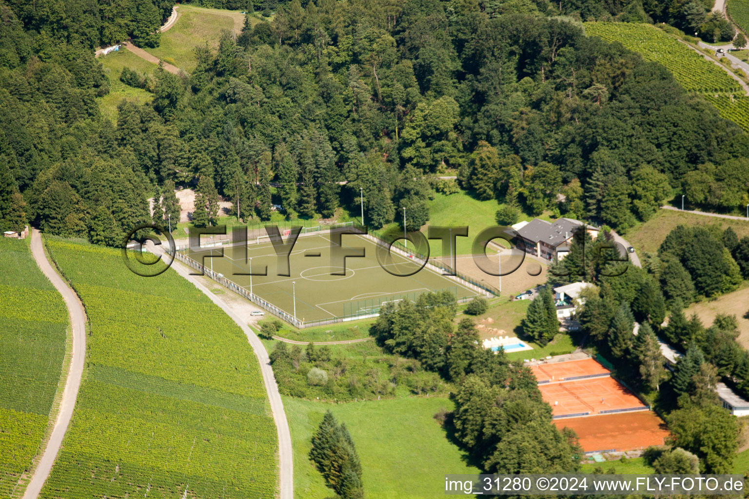 Varnhalt, sports fields, Tennis Country Club Grin in the district Gallenbach in Baden-Baden in the state Baden-Wuerttemberg, Germany