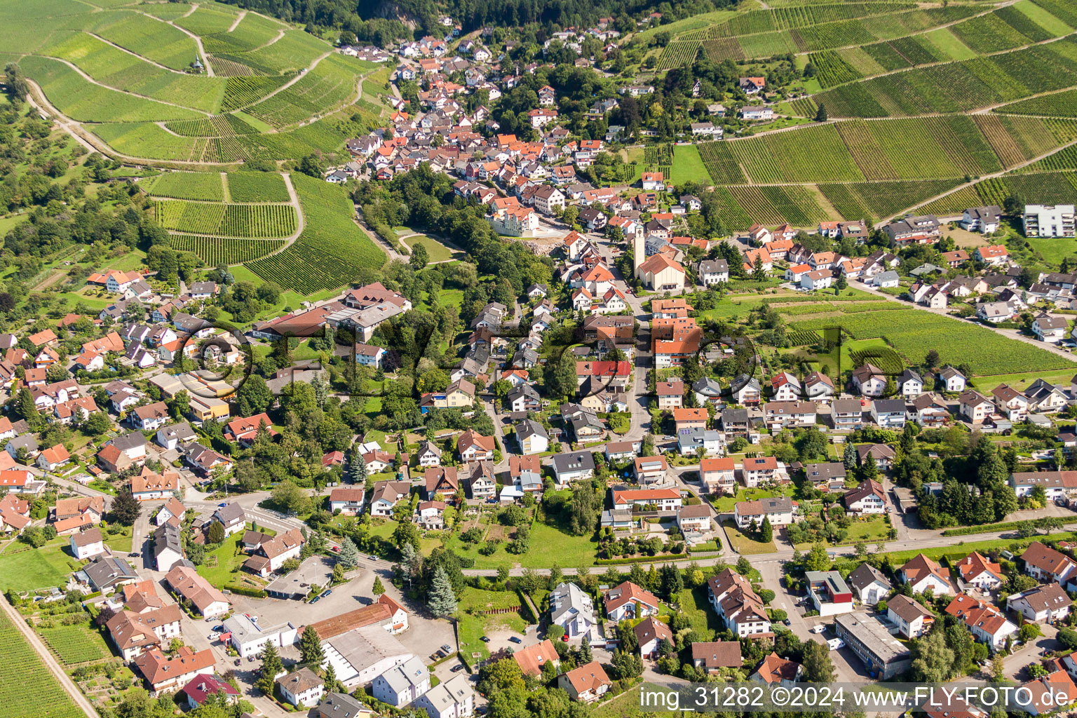 Village view in the district Varnhalt in Baden-Baden in the state Baden-Wuerttemberg, Germany