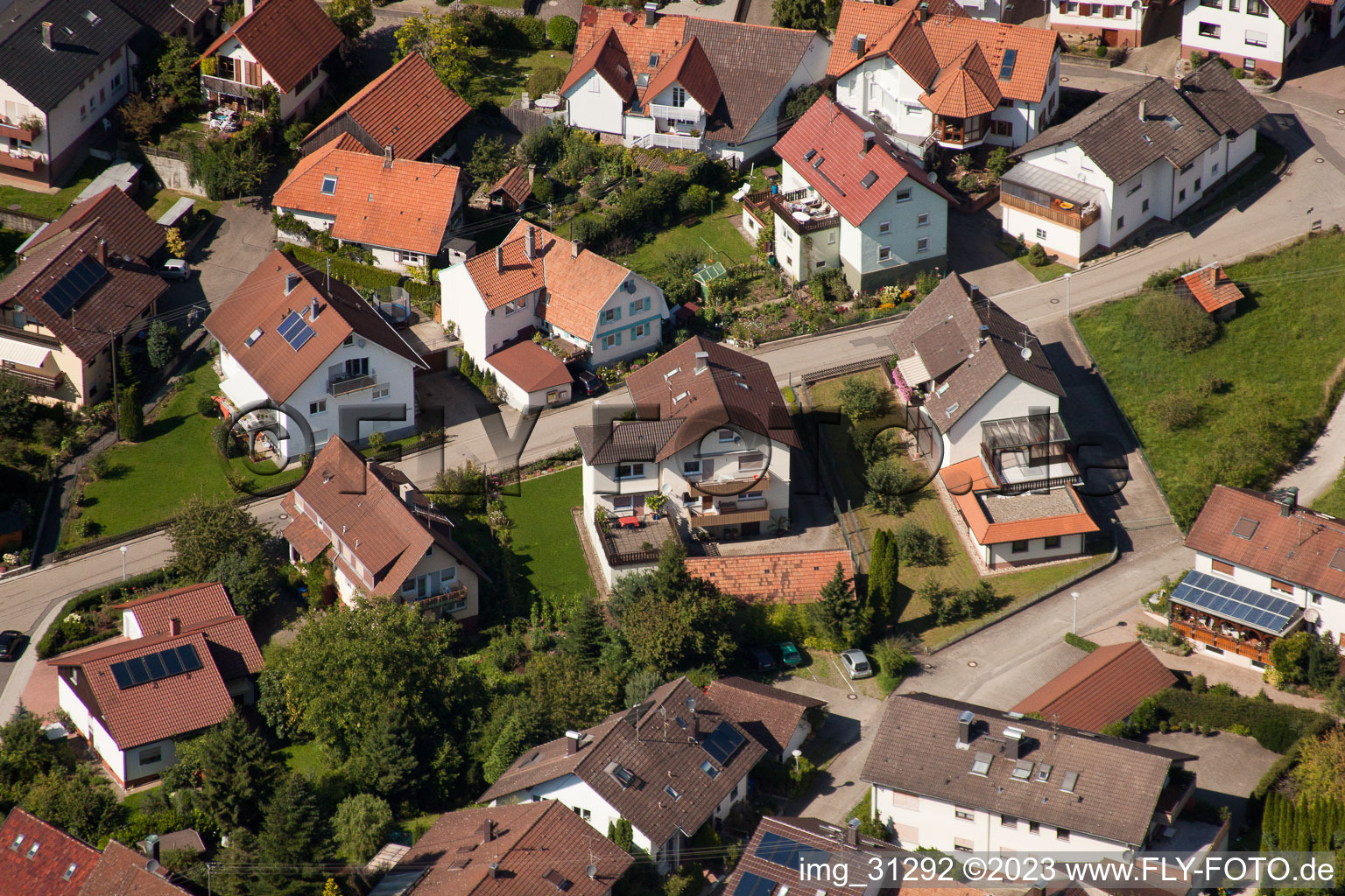 District Gallenbach in Baden-Baden in the state Baden-Wuerttemberg, Germany seen from above